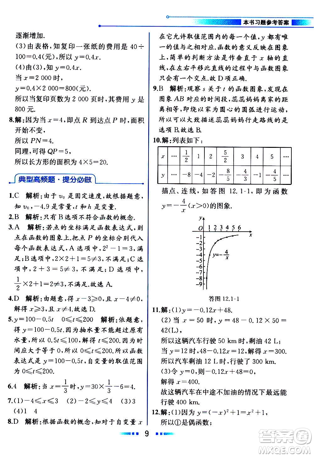 2020年教材解讀數(shù)學(xué)八年級上冊HK滬科版參考答案