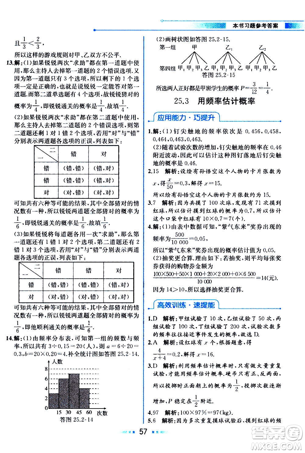 人民教育出版社2020教材解讀數(shù)學九年級上冊人教版答案