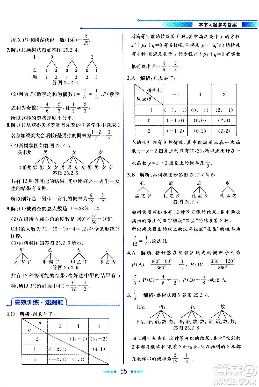 人民教育出版社2020教材解讀數(shù)學九年級上冊人教版答案