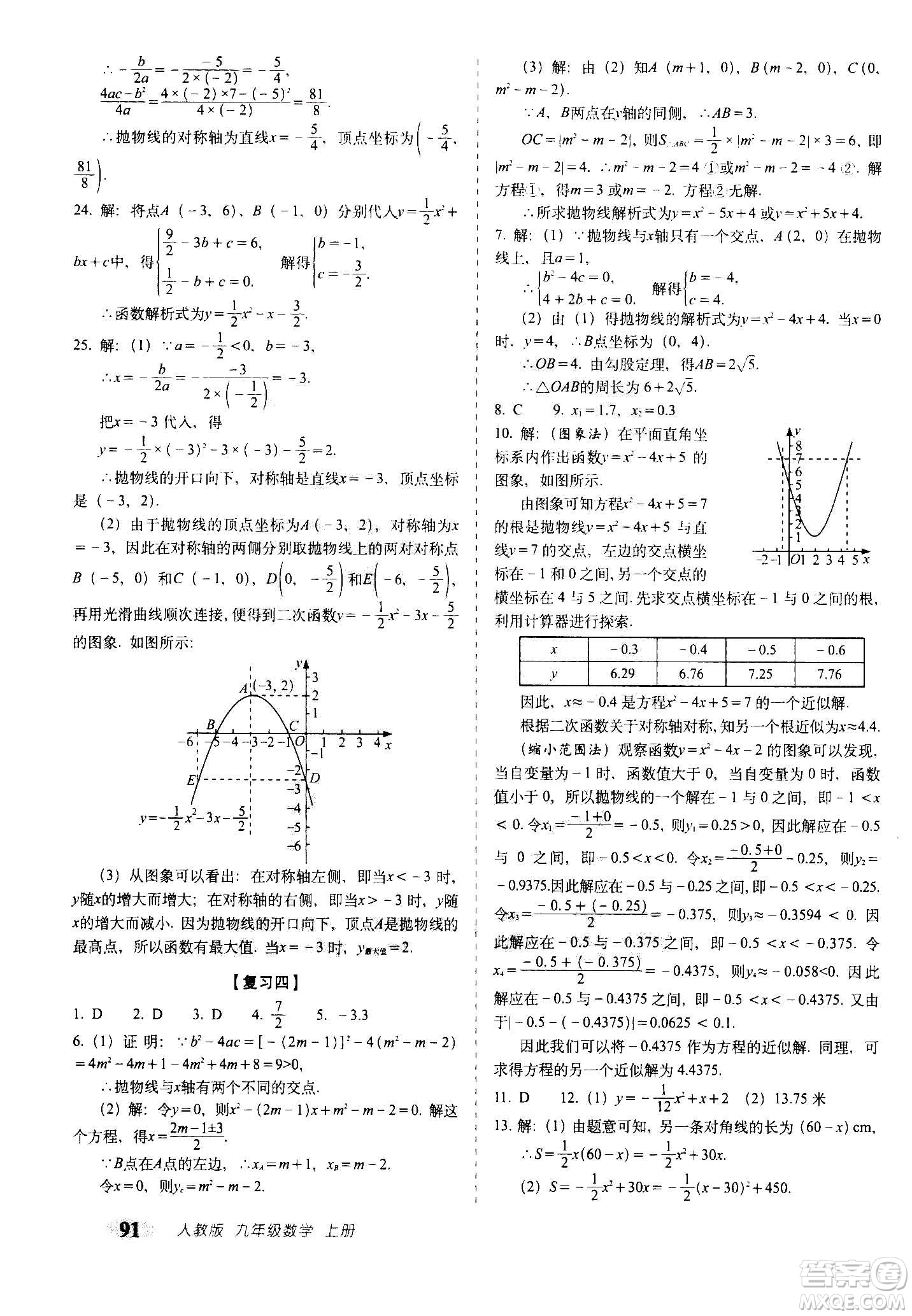 2020秋聚能闖關(guān)100分期末復(fù)習(xí)沖刺卷九年級(jí)上冊(cè)數(shù)學(xué)人教版答案