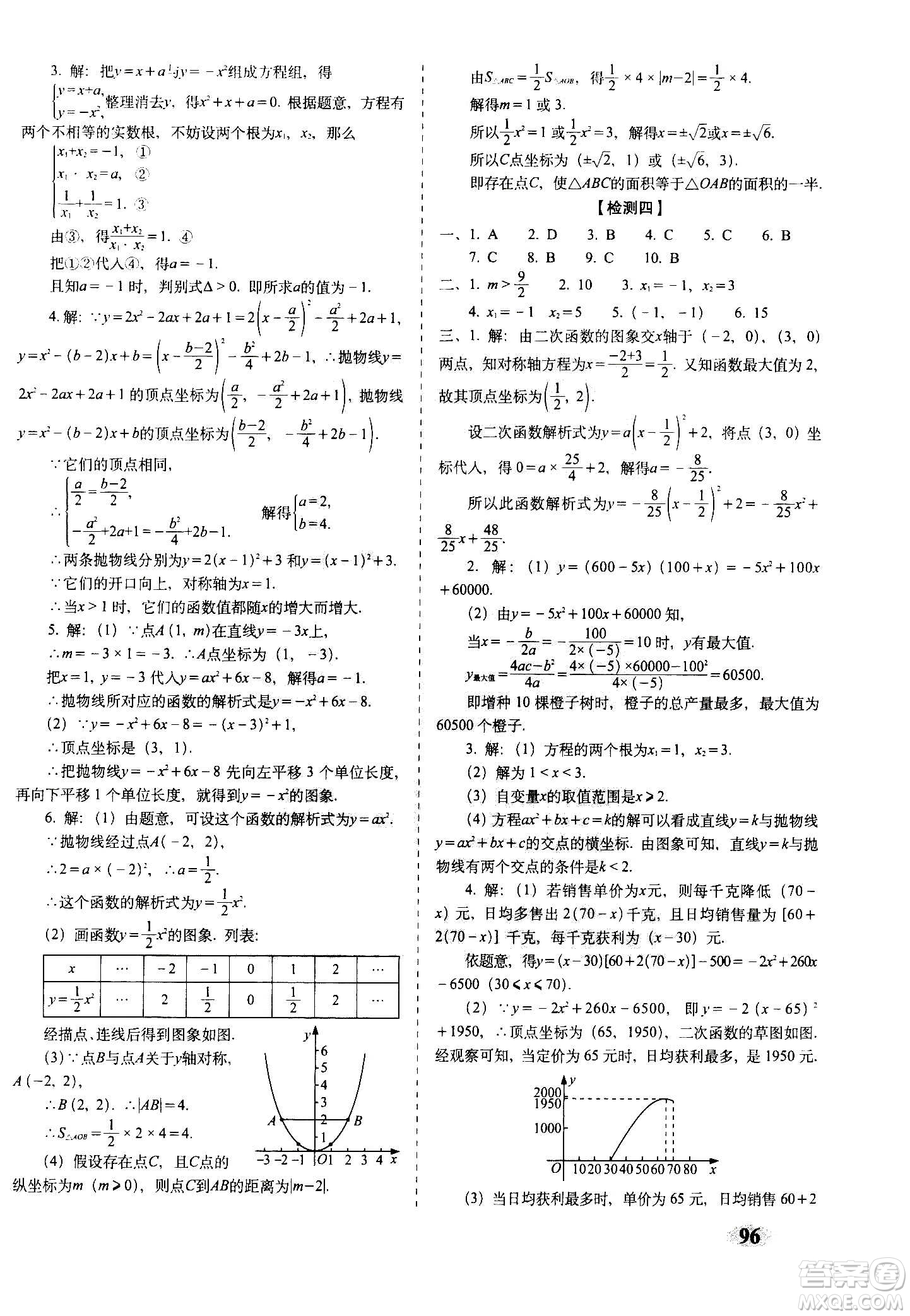 2020秋聚能闖關(guān)100分期末復(fù)習(xí)沖刺卷九年級(jí)上冊(cè)數(shù)學(xué)人教版答案