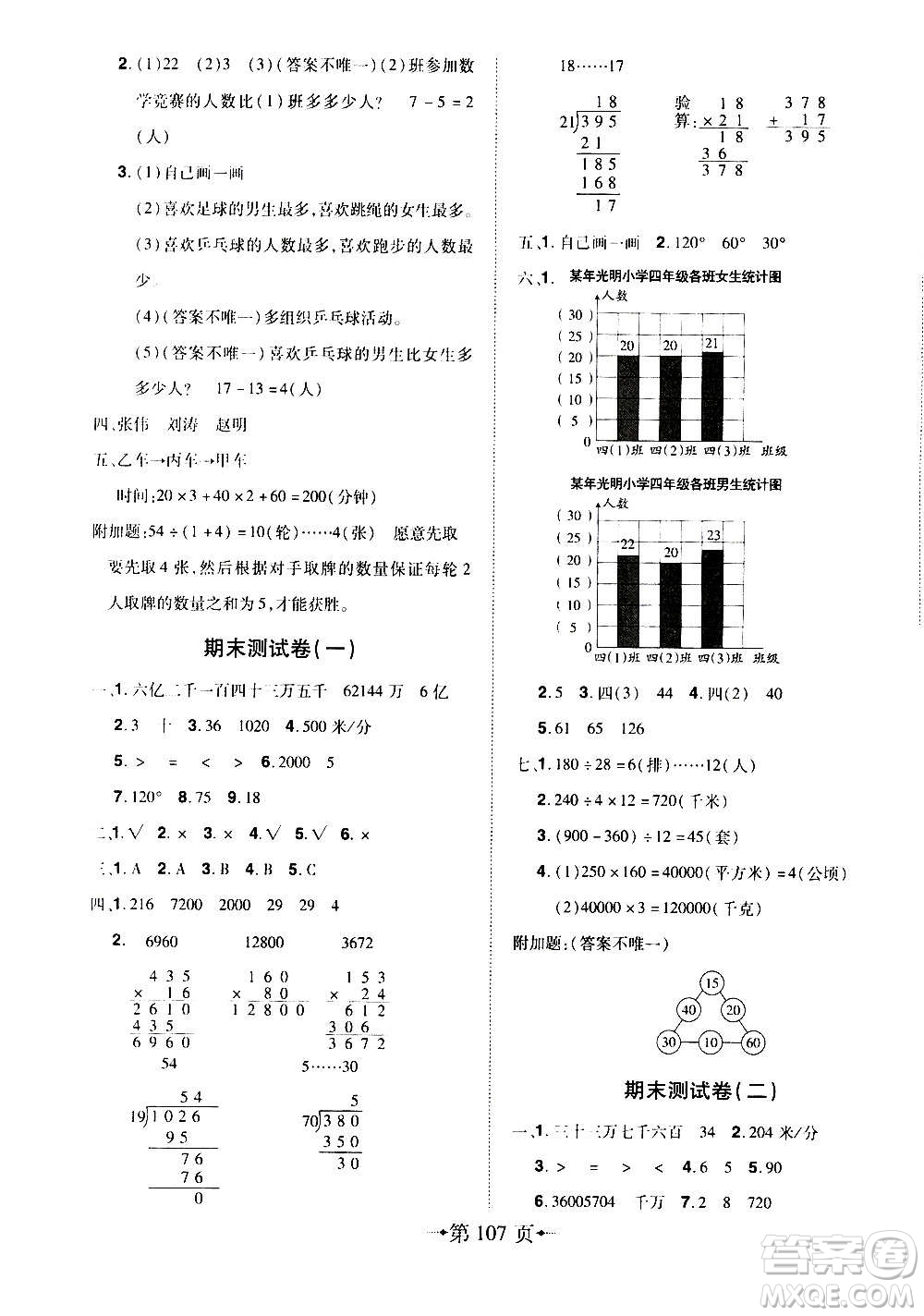 2020年無敵卷王四年級(jí)上冊(cè)數(shù)學(xué)RJ人教版答案