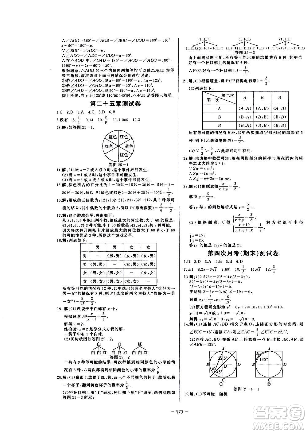 團(tuán)結(jié)出版社2020中華題王數(shù)學(xué)九年級(jí)上冊(cè)RJ人教版江西專版答案