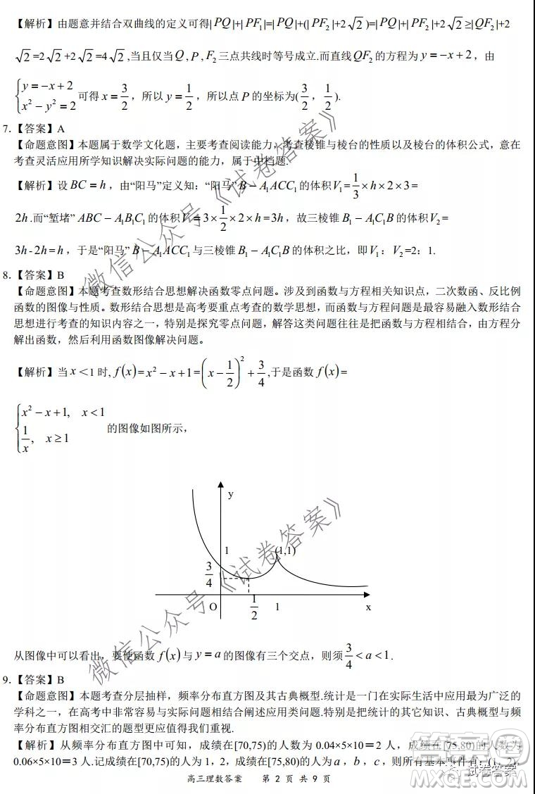 2020-2021學年全國百強名校領軍考試12月高三理科數(shù)學試題及答案