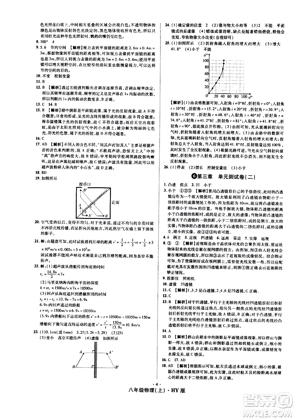 2020魔力一卷通物理八年級(jí)上冊(cè)HY滬粵版答案