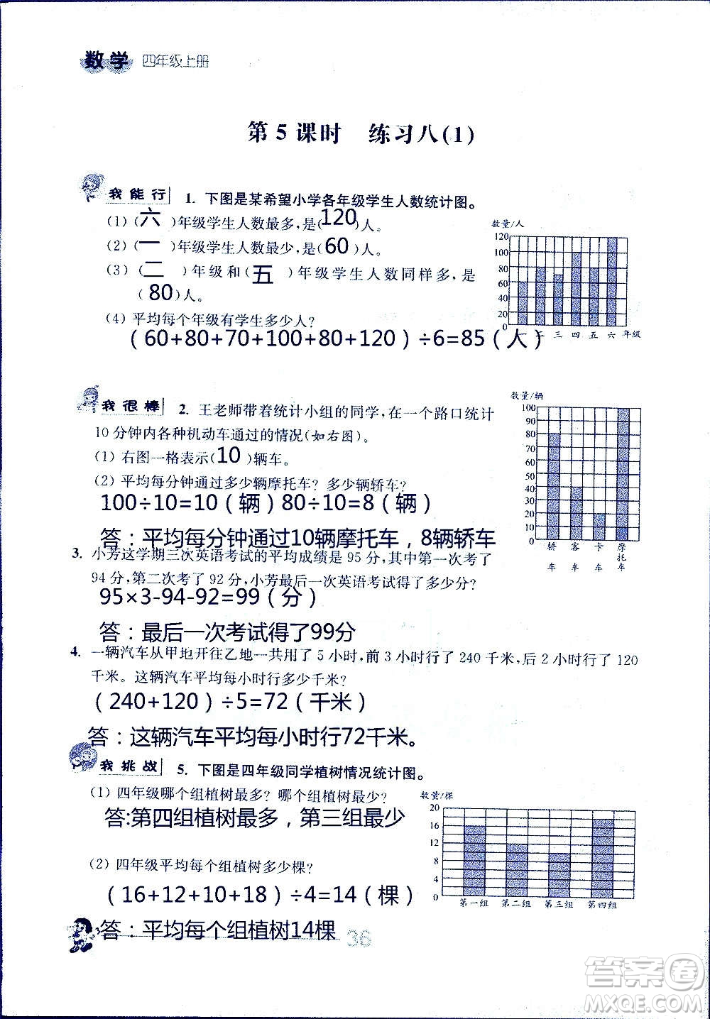 江蘇人民出版社2020伴你學(xué)數(shù)學(xué)四年級上冊蘇教版答案