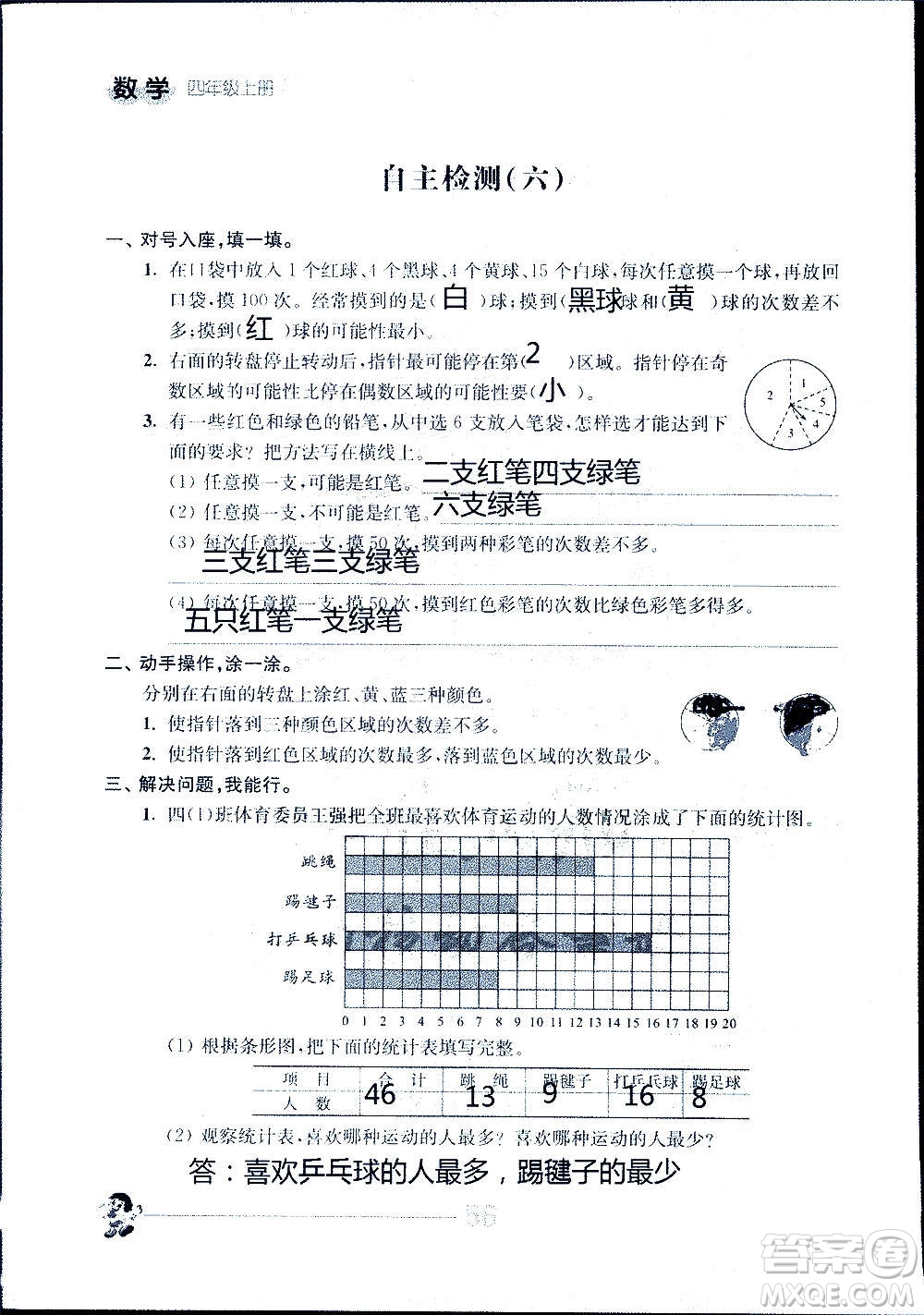 江蘇人民出版社2020伴你學(xué)數(shù)學(xué)四年級上冊蘇教版答案