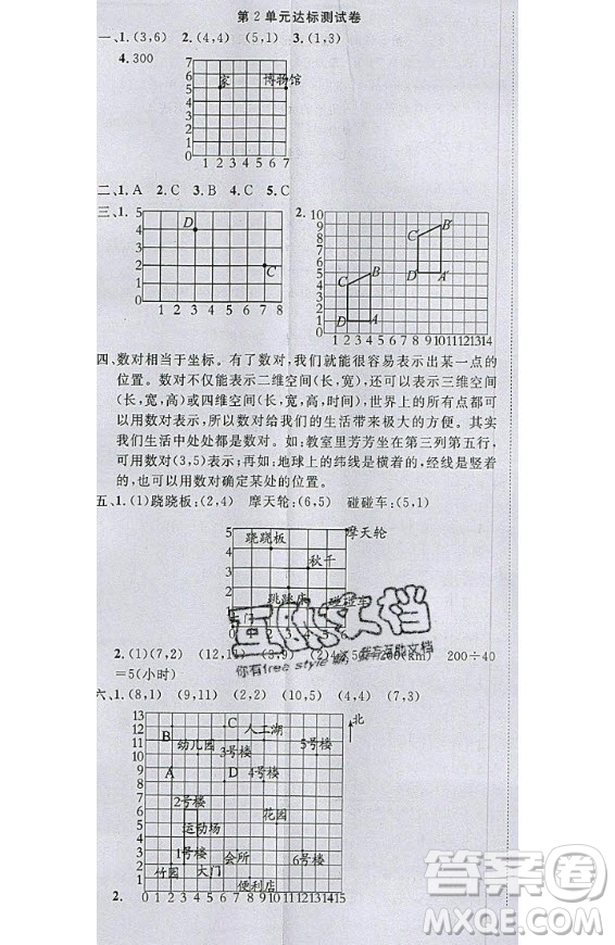 2020好題好卷天天練五年級上冊數(shù)學(xué)人教版答案