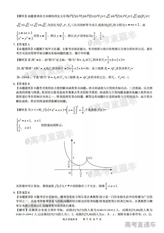 2020-2021學(xué)年上學(xué)期全國(guó)百?gòu)?qiáng)名校領(lǐng)軍考試高三理科數(shù)學(xué)試題及答案