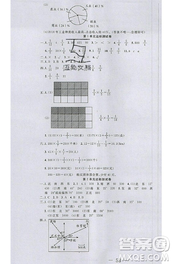 2020好題好卷天天練六年級上冊數(shù)學(xué)人教版答案