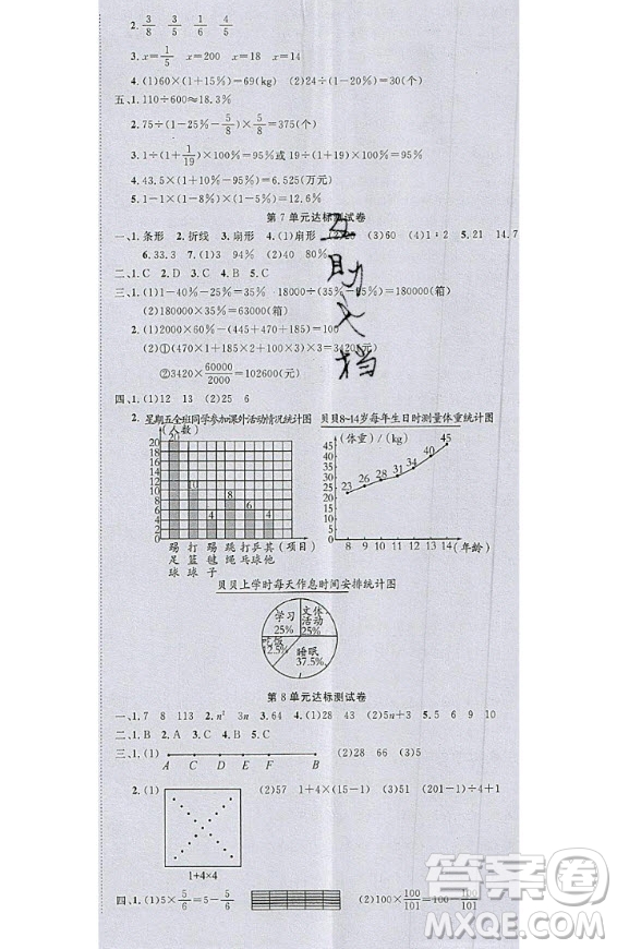 2020好題好卷天天練六年級上冊數(shù)學(xué)人教版答案