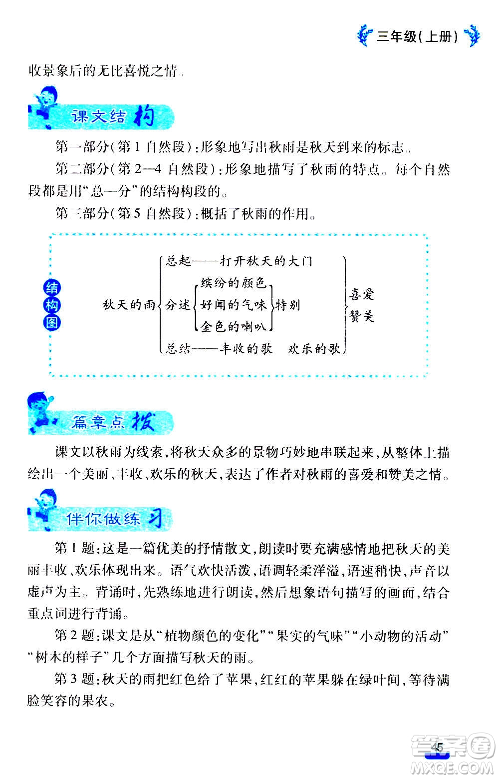 云南大學(xué)出版社2020小學(xué)語文課堂詳解三年級上冊部編版答案