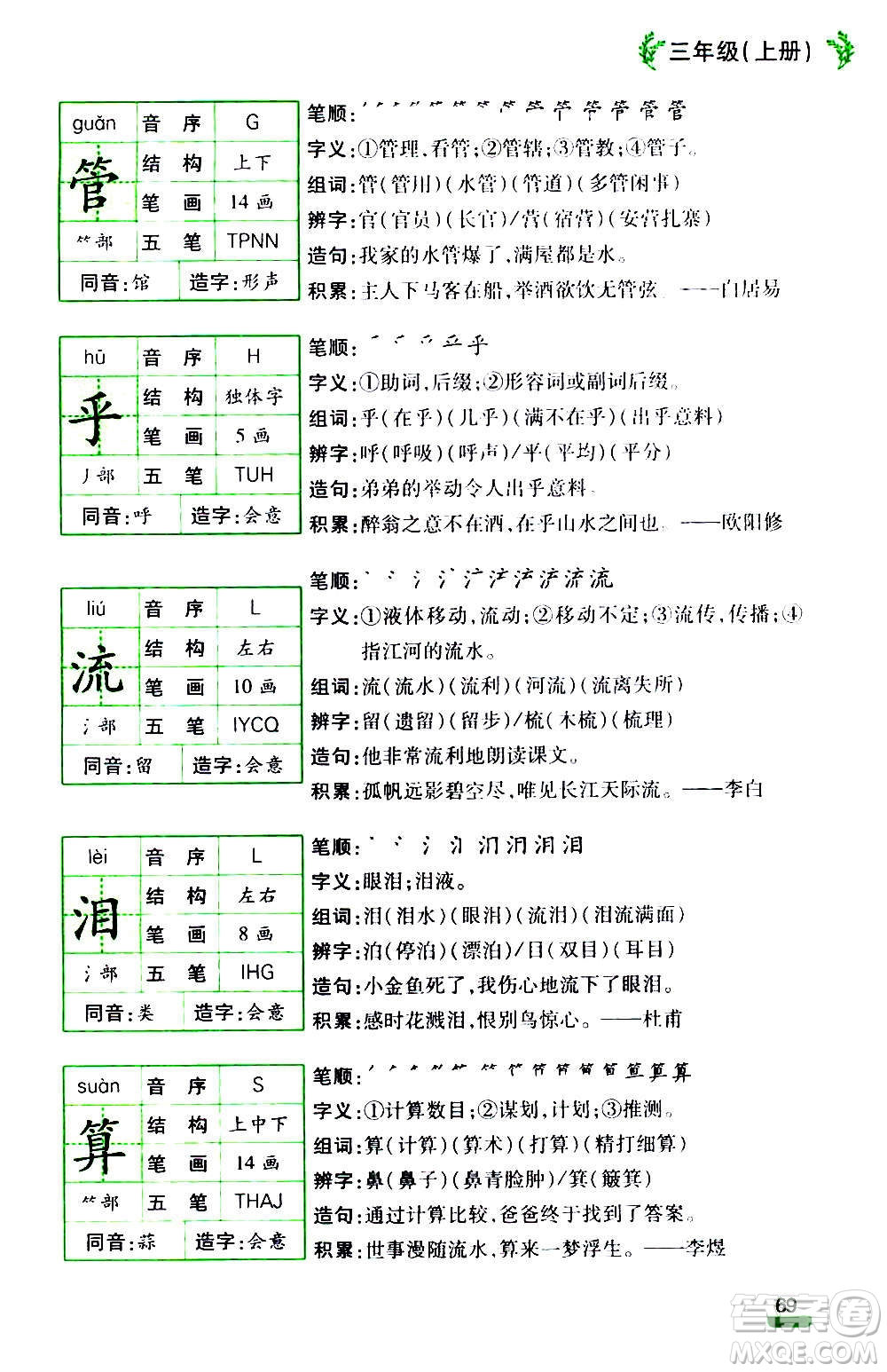 云南大學(xué)出版社2020小學(xué)語文課堂詳解三年級上冊部編版答案