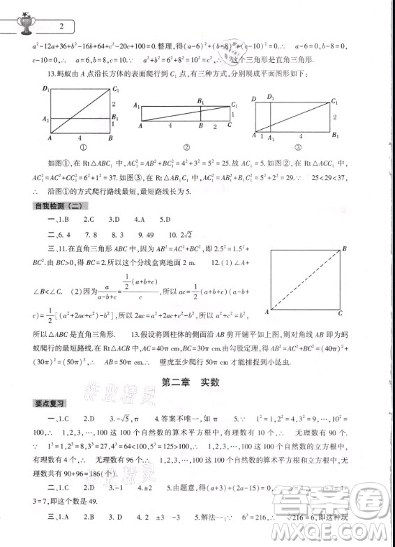 大象出版社2021數(shù)學(xué)寒假作業(yè)本八年級(jí)北師大版答案