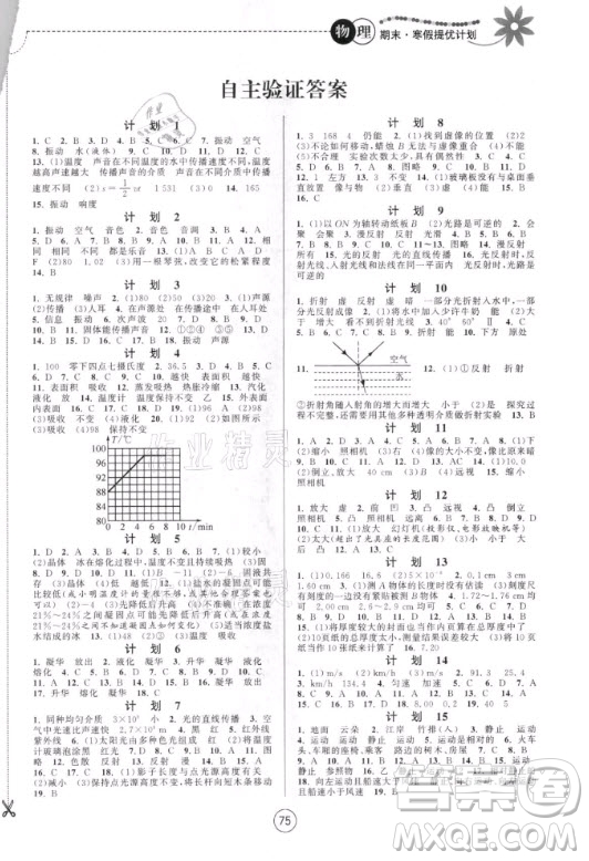 南京大學(xué)出版社2021期末寒假提優(yōu)計(jì)劃英語(yǔ)八年級(jí)人教版答案