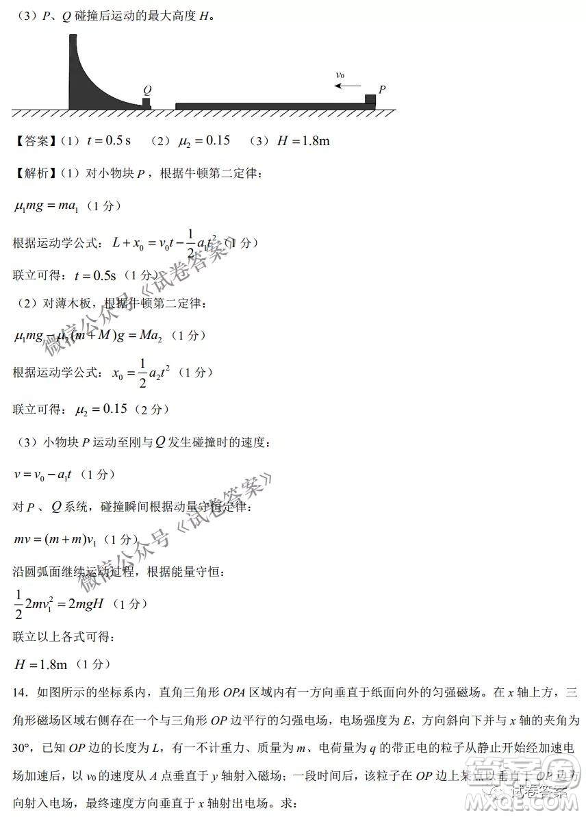 2021年1月八省聯(lián)考考前猜題卷物理試題及答案