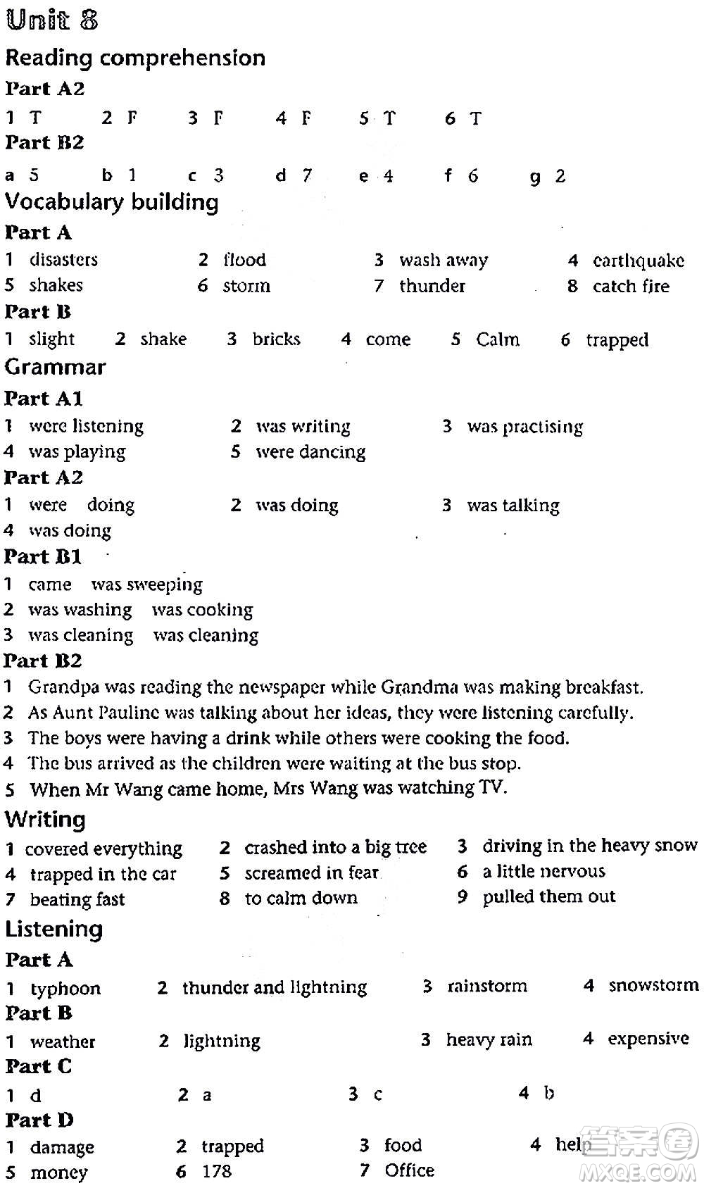 譯林出版社2020譯林英語初中補(bǔ)充習(xí)題八年級(jí)上冊譯林版答案