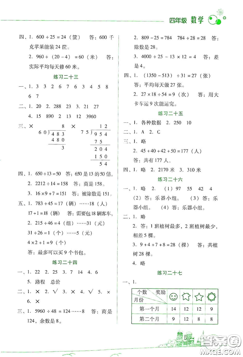 云南大學出版社2021寒假活動邊學邊玩資源包四年級數(shù)學答案