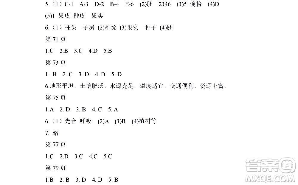 黑龍江少年兒童出版社2021寒假Happy假日五四學制六年級綜合答案