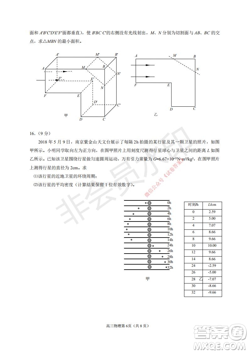 煙臺(tái)2020-2021學(xué)年度第一學(xué)期期末學(xué)業(yè)水平診斷高三物理試題及答案