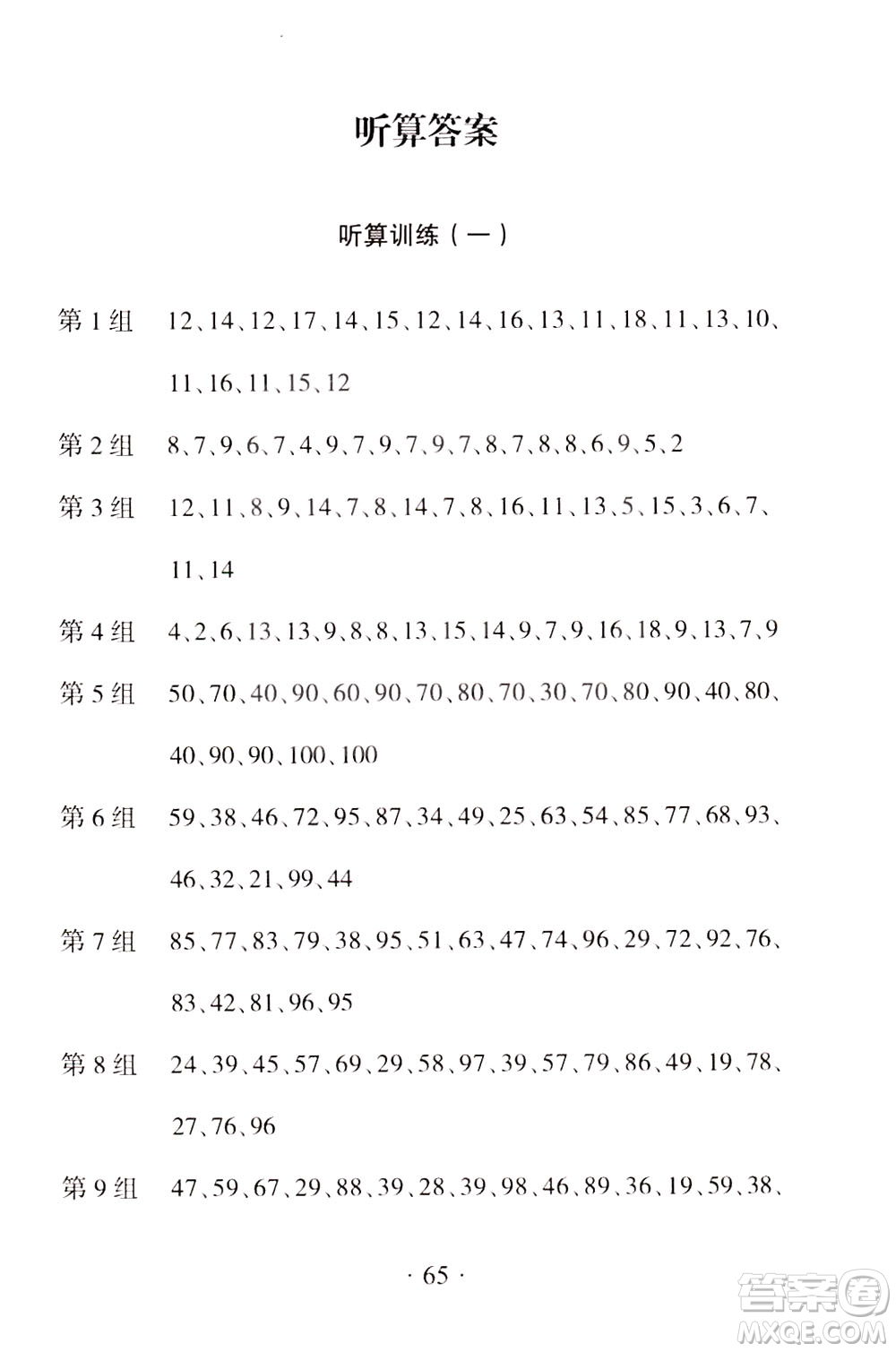 上海教育音像出版社2021新編小學(xué)數(shù)學(xué)口算能力訓(xùn)練一年級(jí)第二學(xué)期答案