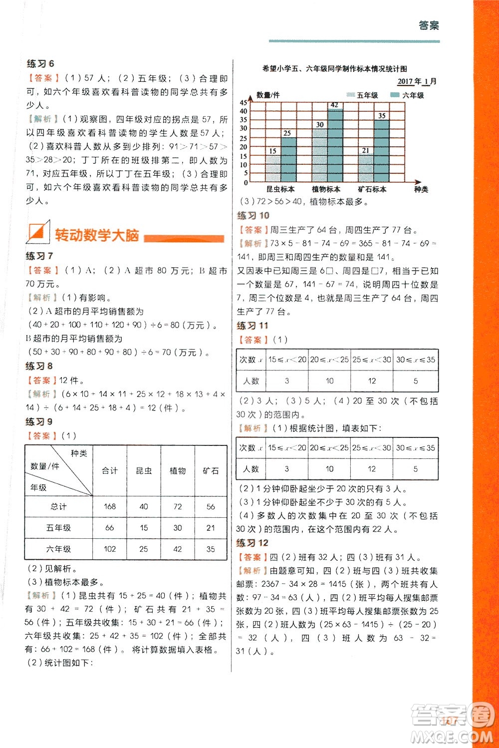 現(xiàn)在教育出版社2021學而思秘籍小學數(shù)學思維培養(yǎng)6級練習三年級答案