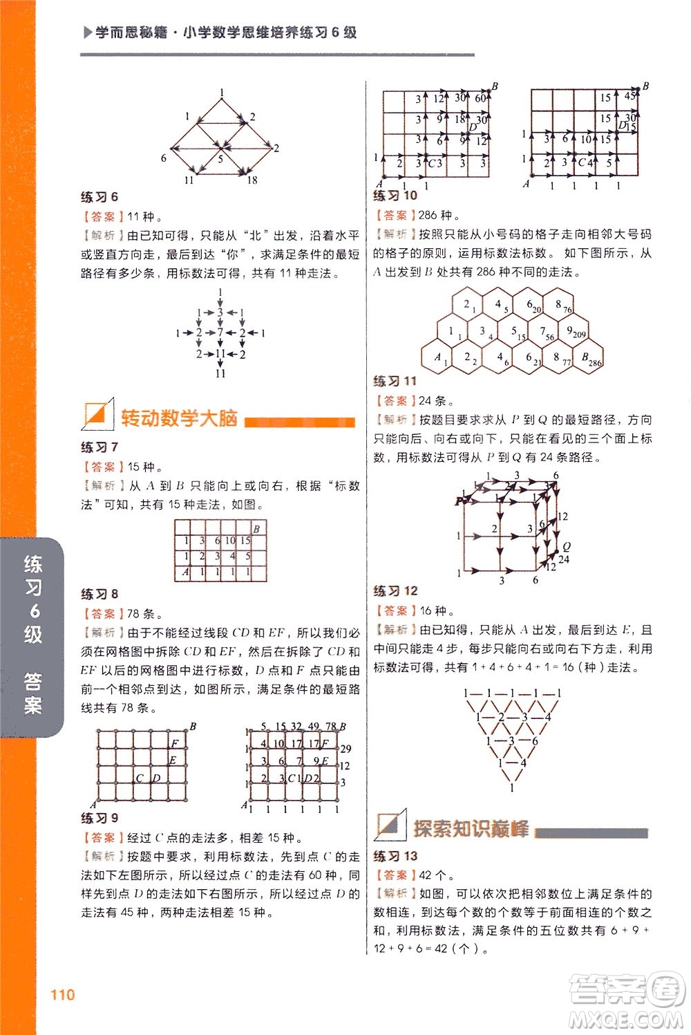 現(xiàn)在教育出版社2021學而思秘籍小學數(shù)學思維培養(yǎng)6級練習三年級答案