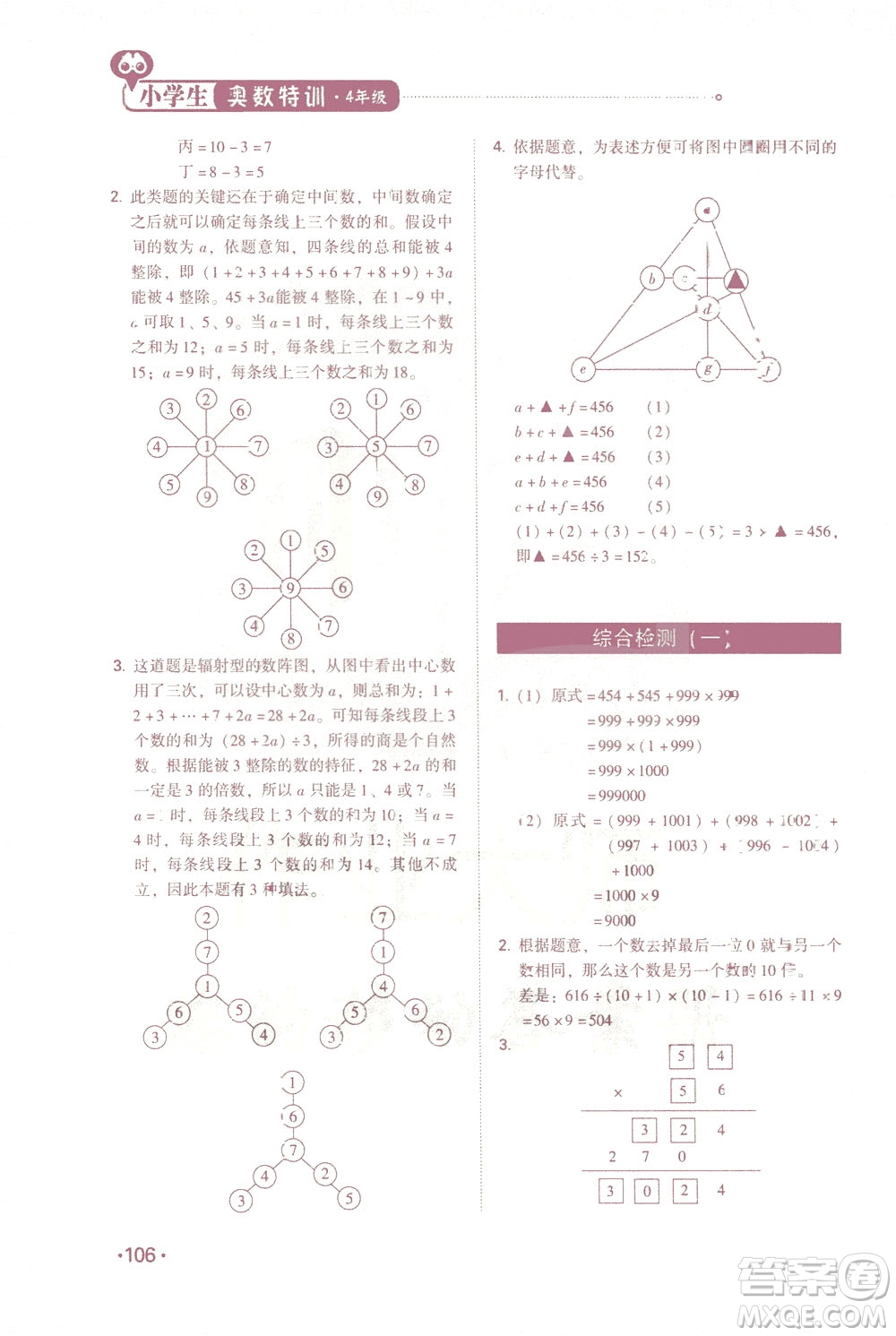 青島出版社2021小學(xué)生奧數(shù)特訓(xùn)四年級(jí)答案