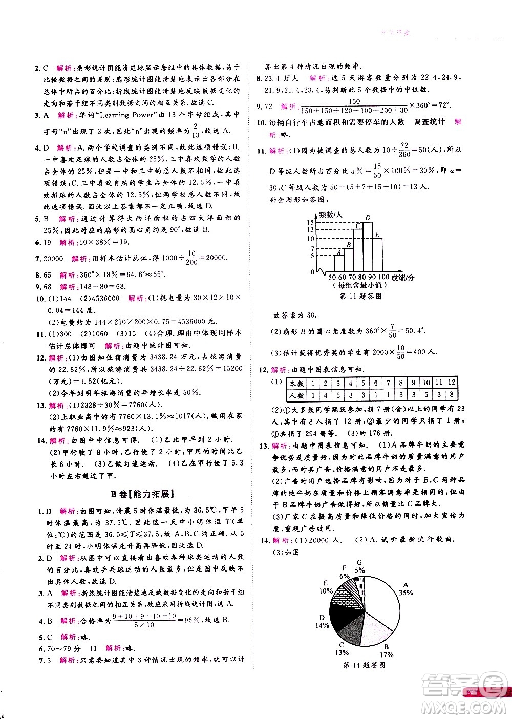 浙江大學(xué)出版社2021年培優(yōu)新思路初中數(shù)學(xué)七年級答案