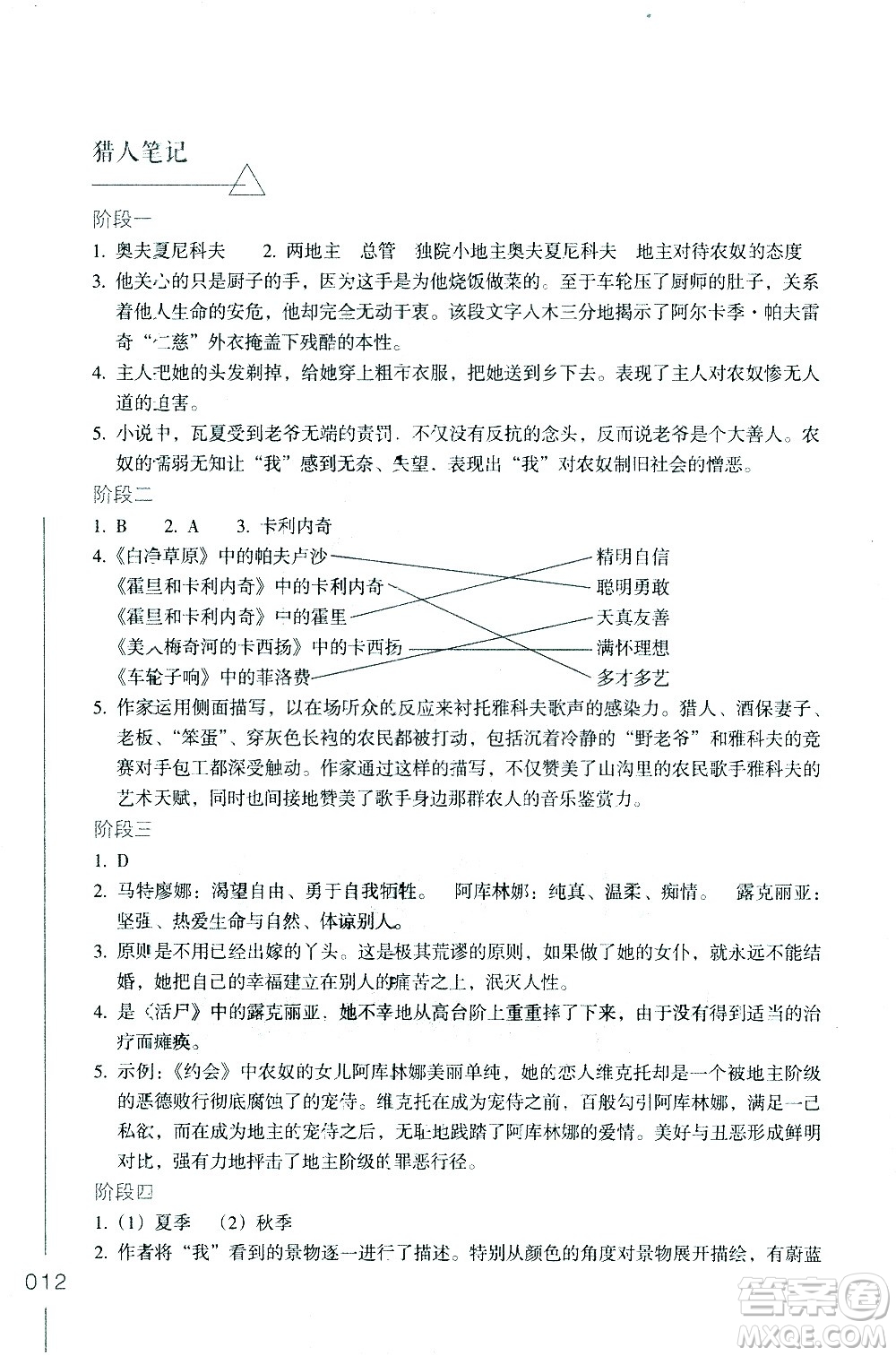 浙江教育出版社2021年名著閱讀導(dǎo)學(xué)導(dǎo)練七年級答案