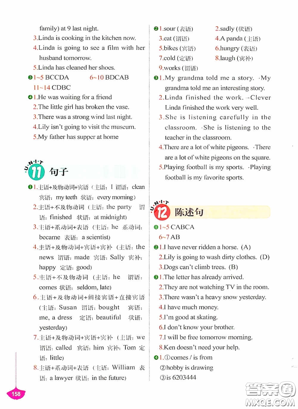 外文出版社2021無敵小學(xué)英語語法練習(xí)題集答案