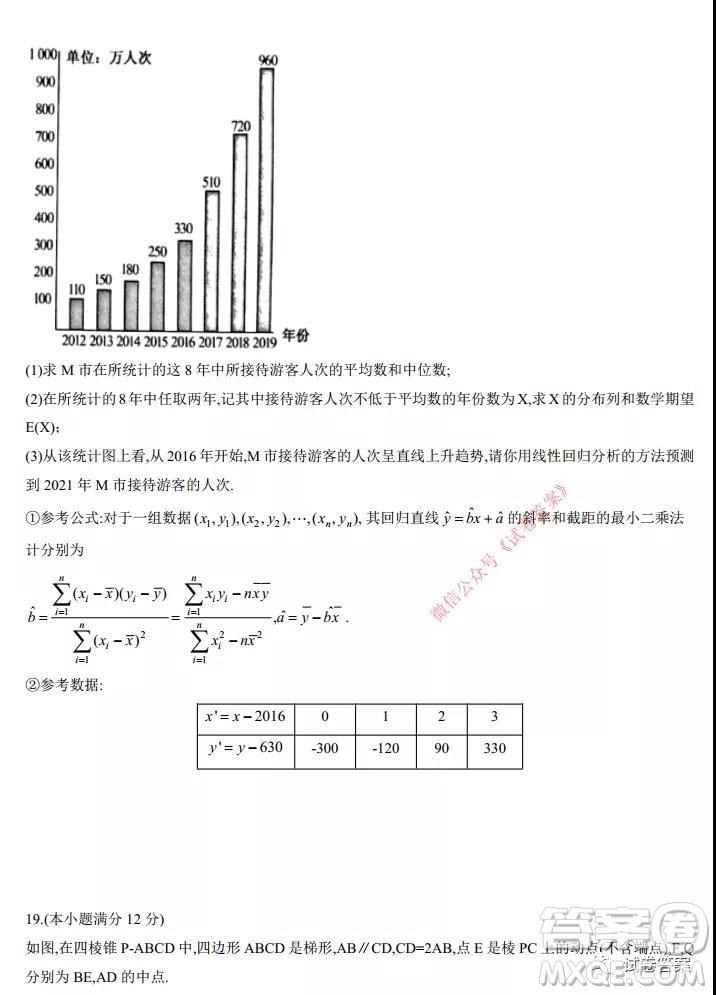 九師聯(lián)盟2020-2021學(xué)年高三2月質(zhì)量檢測理科數(shù)學(xué)試題及答案