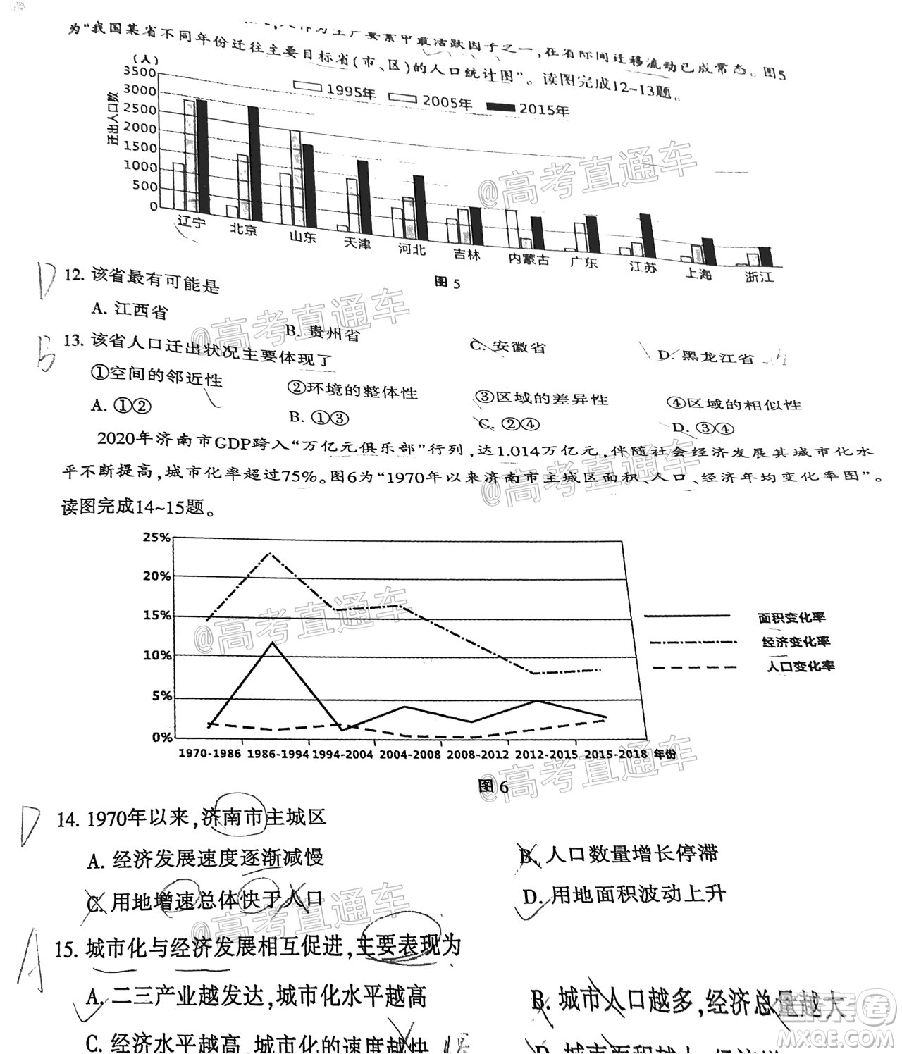 2021屆南通一模地理試題及答案