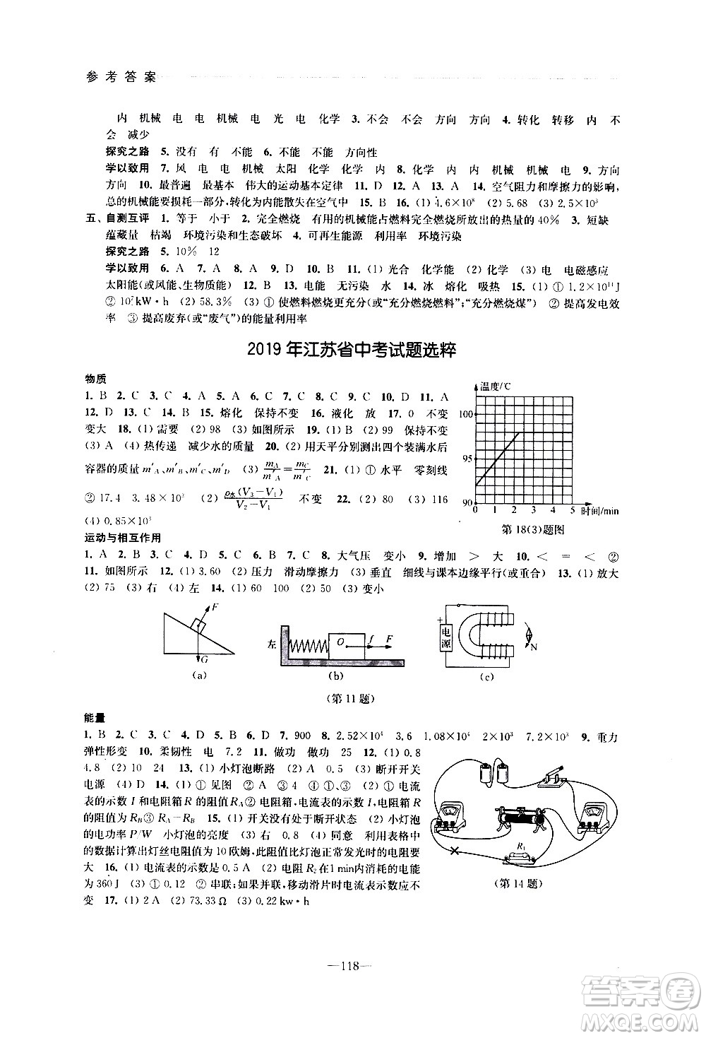 江蘇鳳凰教育出版社2021學(xué)習(xí)與評(píng)價(jià)九年級(jí)下冊(cè)物理蘇科版答案