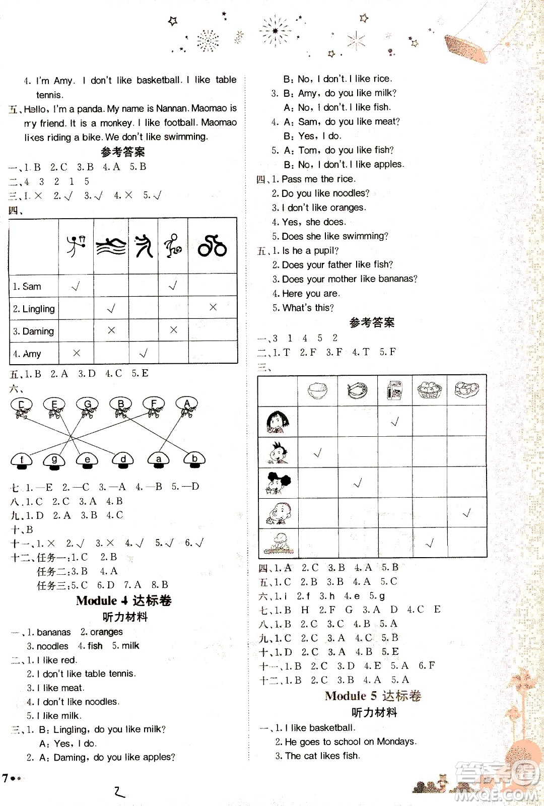 龍門書局2021黃岡小狀元達(dá)標(biāo)卷三年級(jí)英語(yǔ)下WY外研版答案