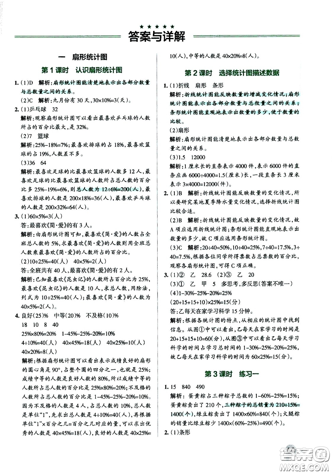 陜西師范大學出版總社有限公司2021小學學霸作業(yè)本數(shù)學六年級下SJ蘇教版答案