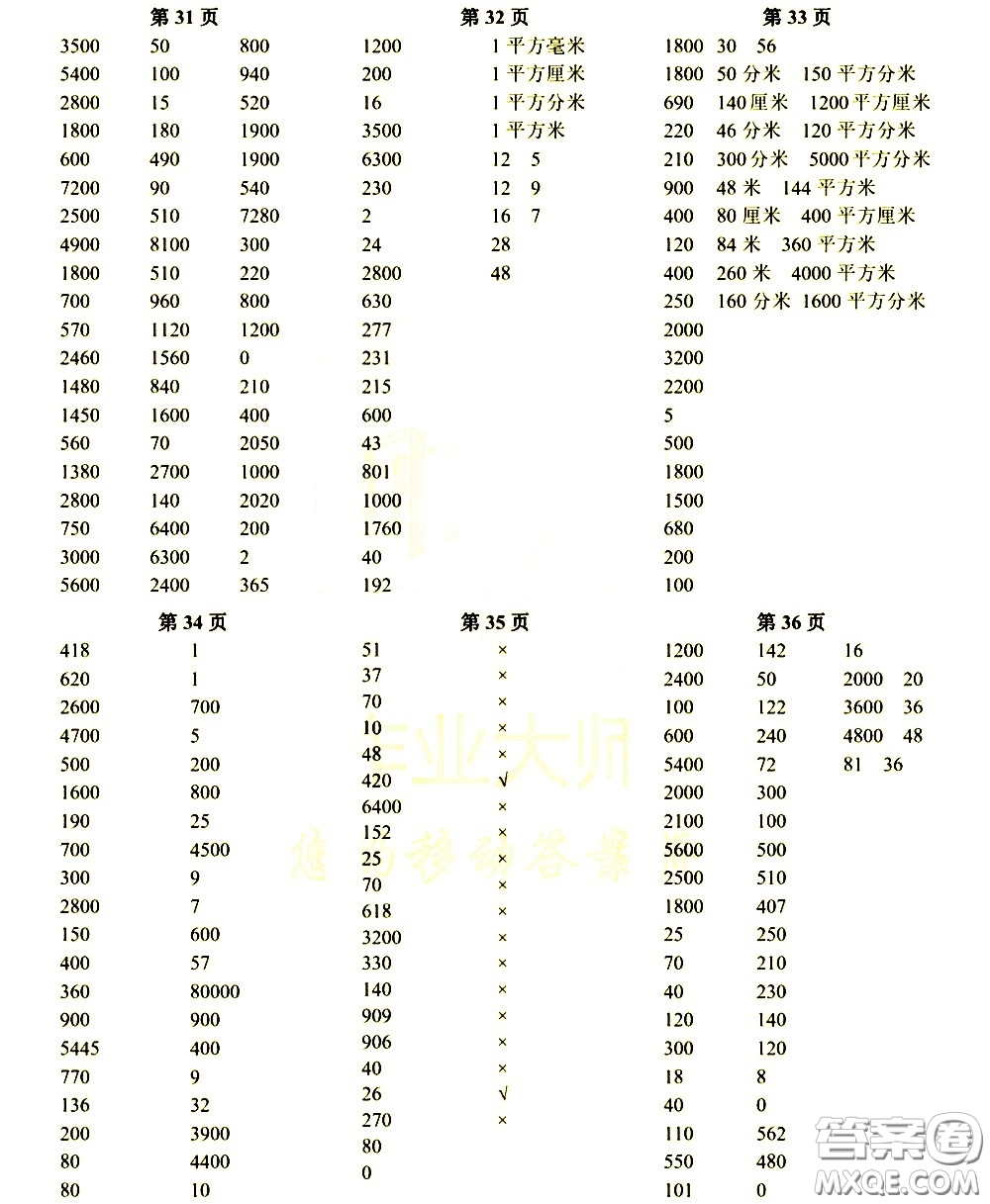 科學(xué)普及出版社2021幫你學(xué)數(shù)學(xué)口算練習(xí)冊小學(xué)三年級下冊人教版答案