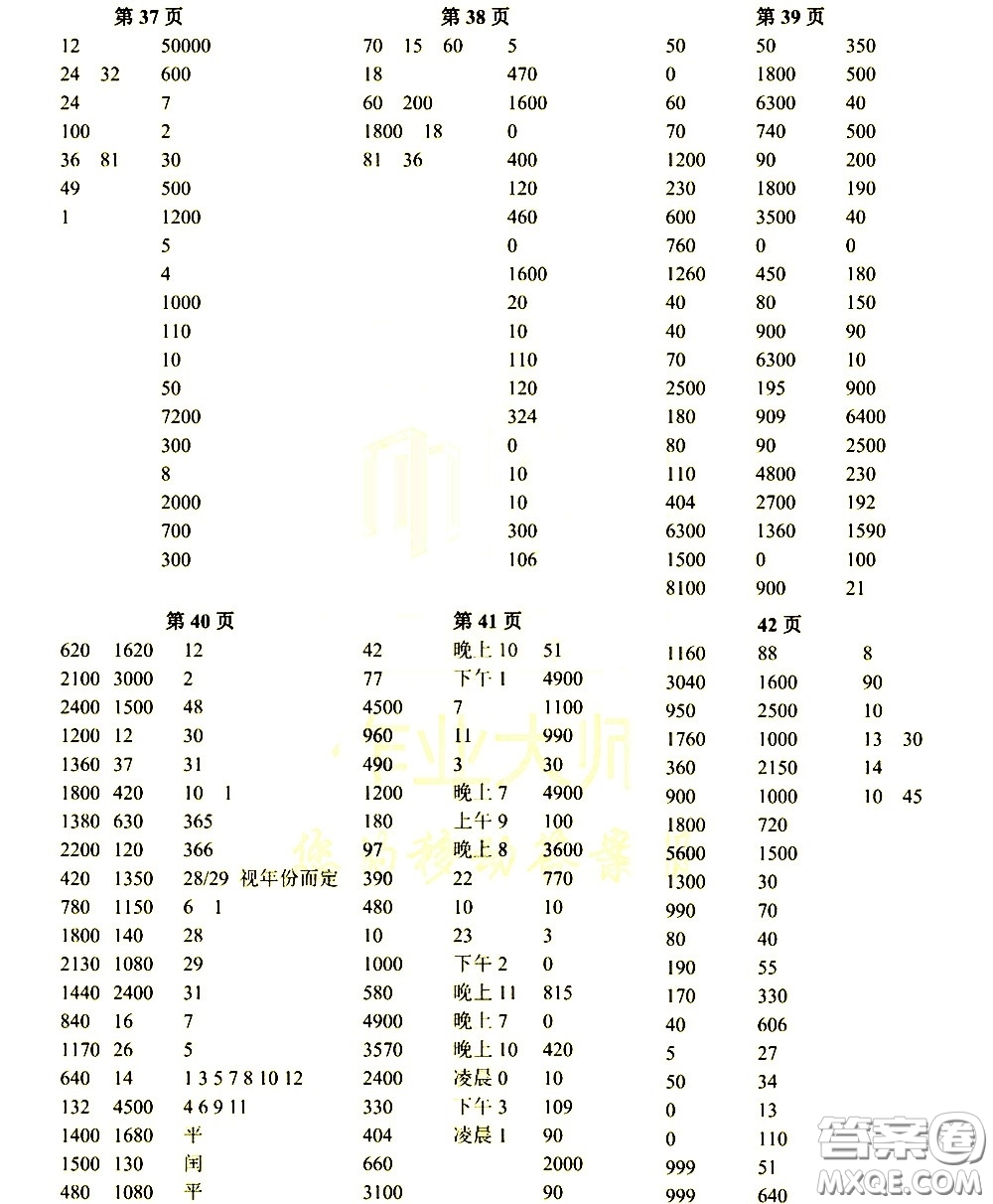 科學(xué)普及出版社2021幫你學(xué)數(shù)學(xué)口算練習(xí)冊小學(xué)三年級下冊人教版答案