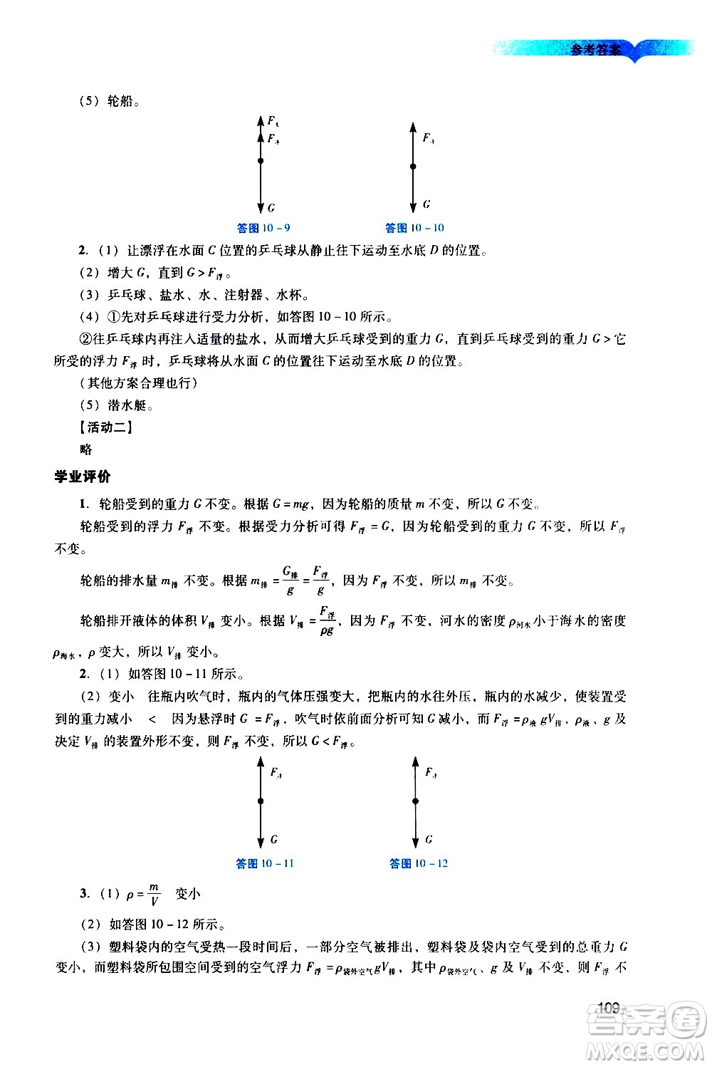 廣州出版社2021陽(yáng)光學(xué)業(yè)評(píng)價(jià)物理八年級(jí)下冊(cè)人教版答案