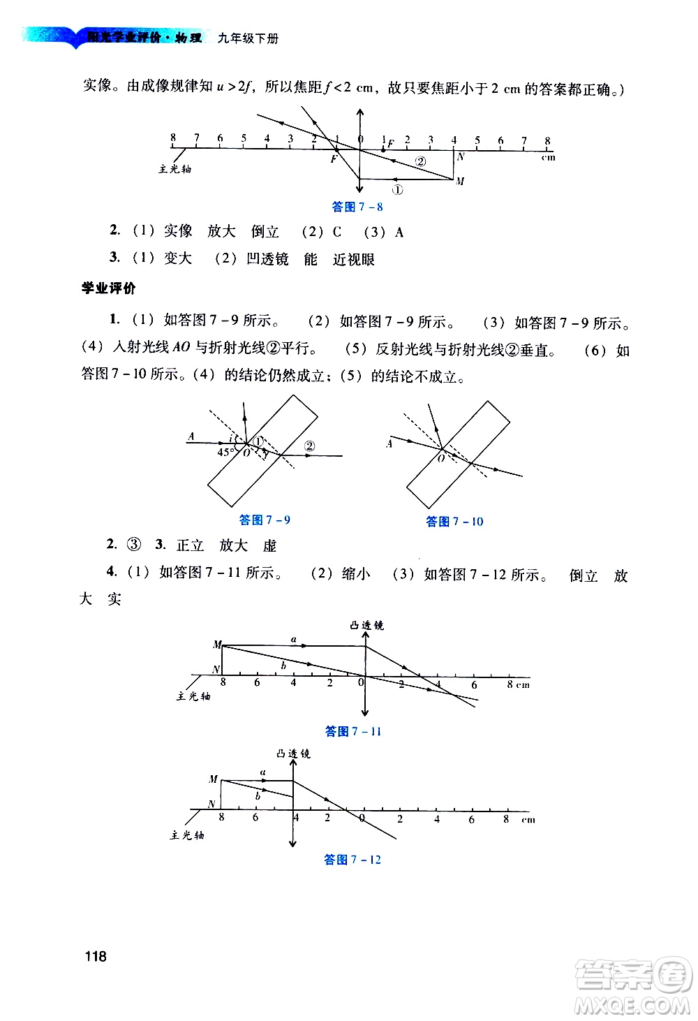 廣州出版社2021陽(yáng)光學(xué)業(yè)評(píng)價(jià)物理九年級(jí)下冊(cè)人教版答案