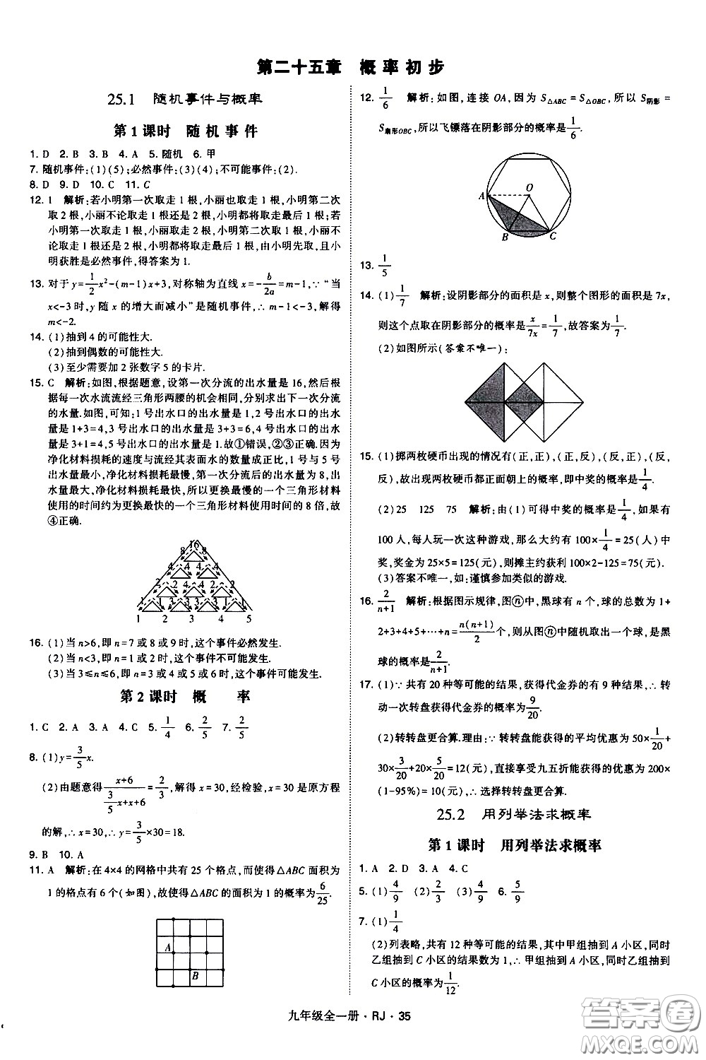 寧夏人民教育出版社2021學(xué)霸題中題數(shù)學(xué)九年級(jí)全一冊(cè)人教版答案