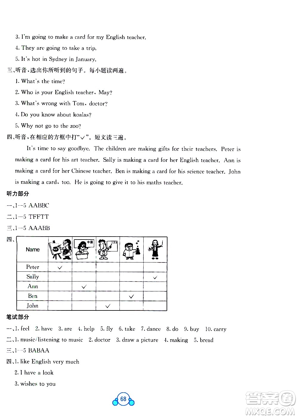 廣西師范大學(xué)出版社2021自主學(xué)習(xí)能力測評單元測試英語六年級下冊C版答案