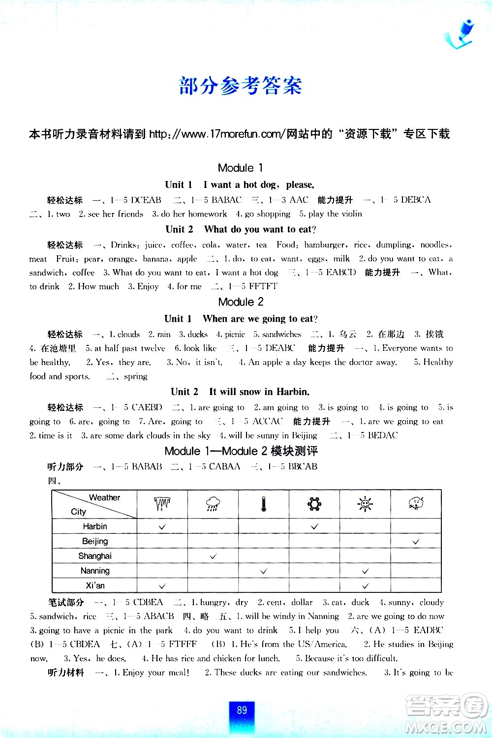 廣西師范大學(xué)出版社2021自主學(xué)習(xí)能力測評英語六年級下冊外研版答案