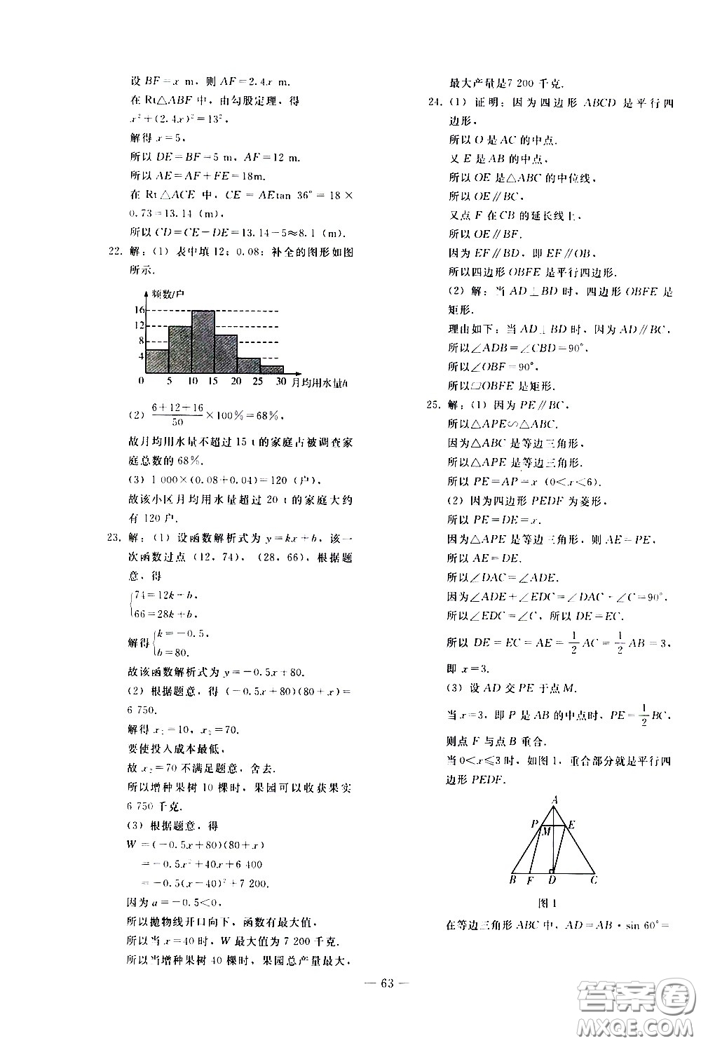 人民教育出版社2021同步輕松練習(xí)數(shù)學(xué)九年級總復(fù)習(xí)人教版答案