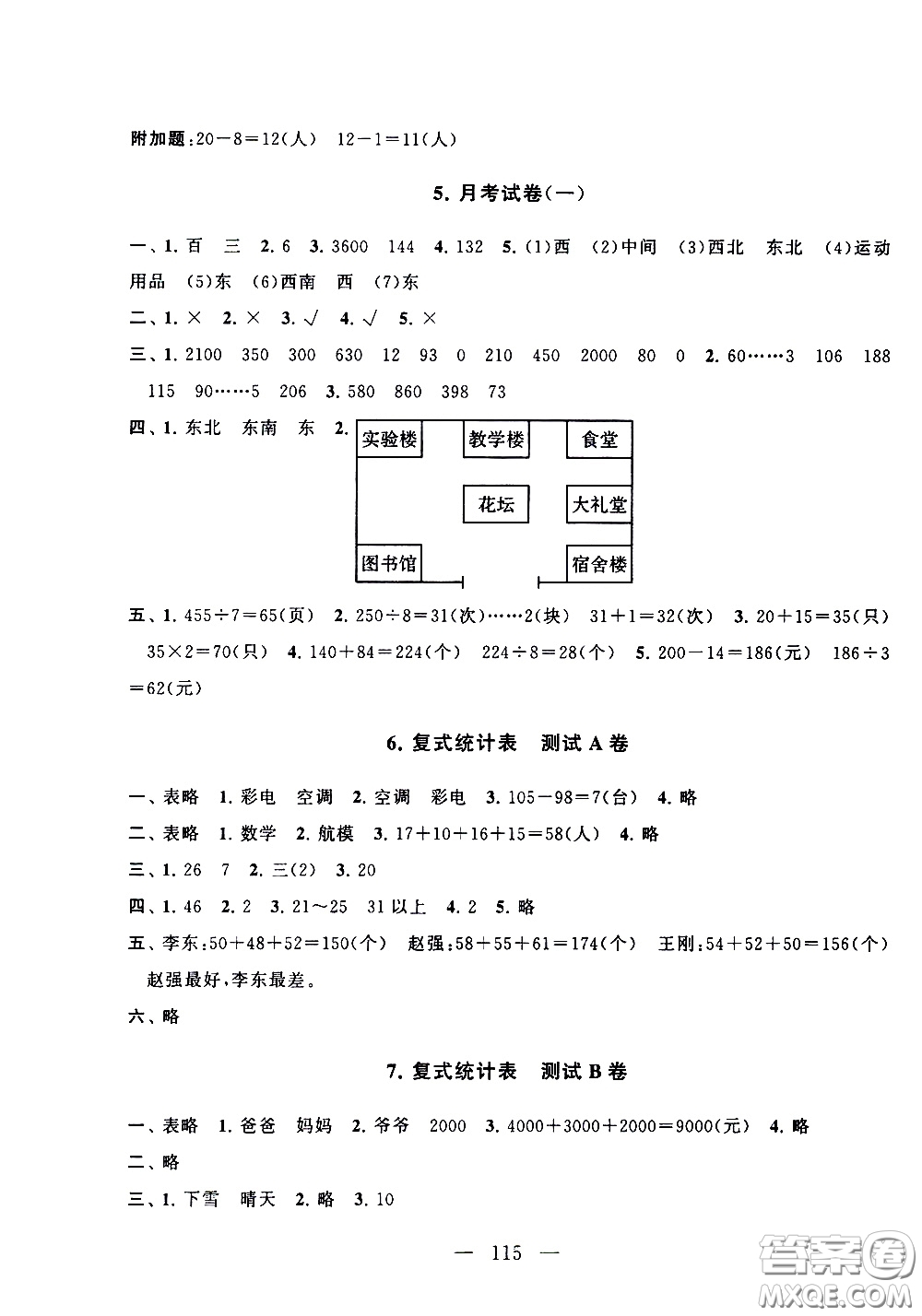 黃山書社2021啟東黃岡大試卷三年級下冊數(shù)學(xué)人民教育版答案