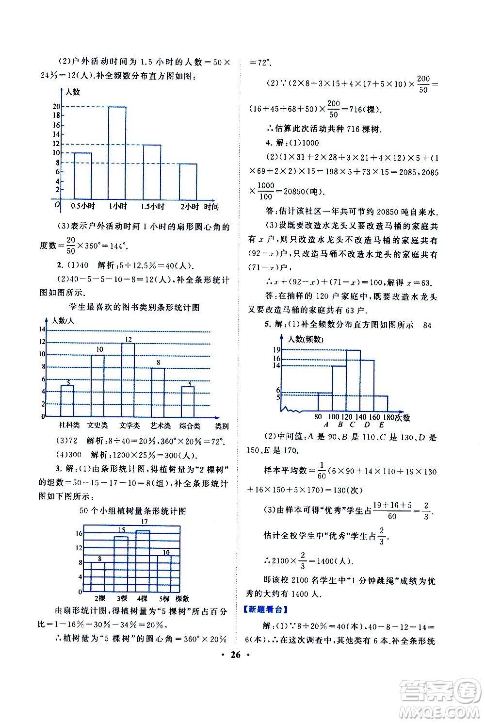 黃山書社2021啟東黃岡作業(yè)本七年級下冊數(shù)學人民教育版答案