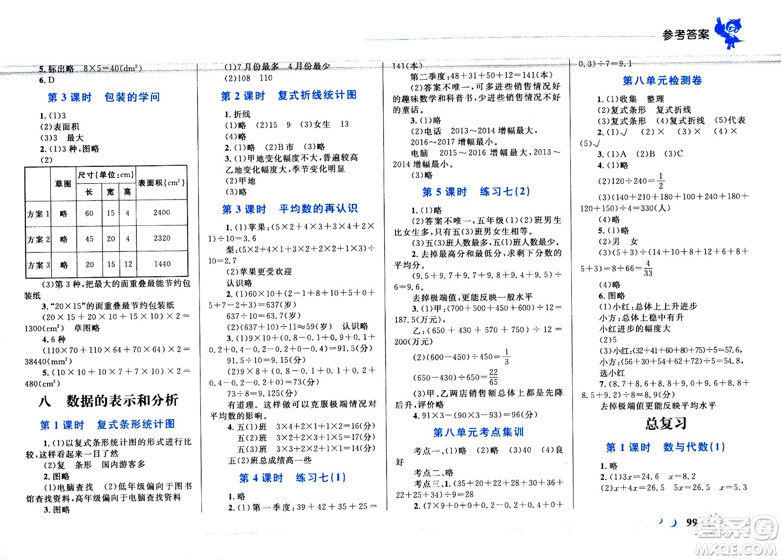 現(xiàn)代教育出版社2021小超人作業(yè)本數(shù)學(xué)五年級下冊BS北師大版答案