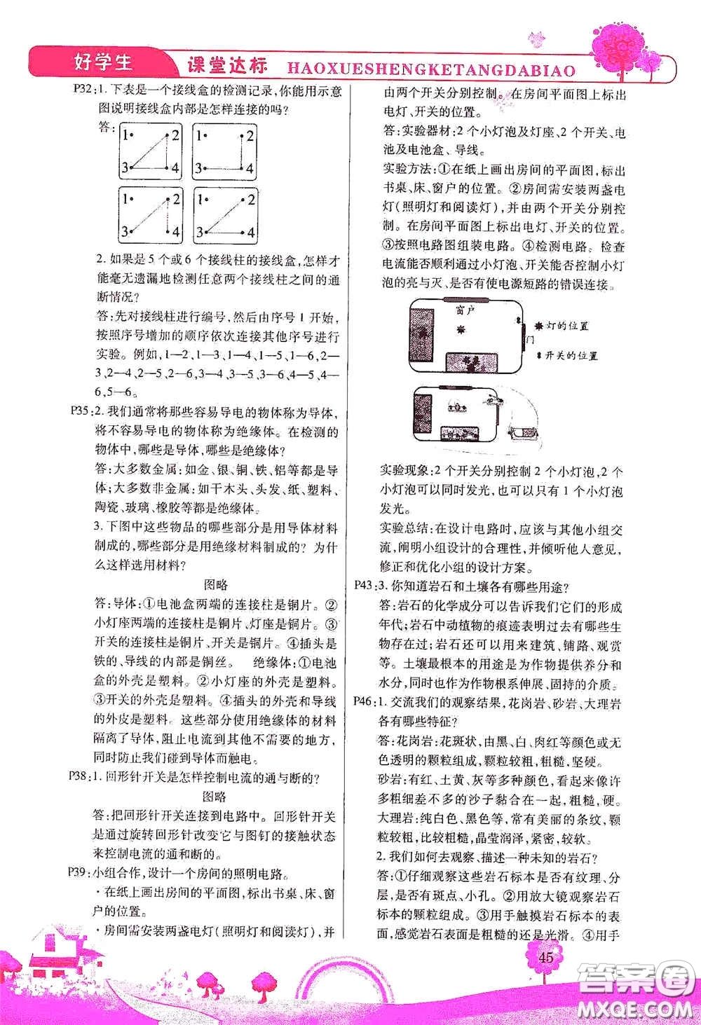 河北少年兒童出版社2021好學生課堂達標四年級科學下冊JK版答案