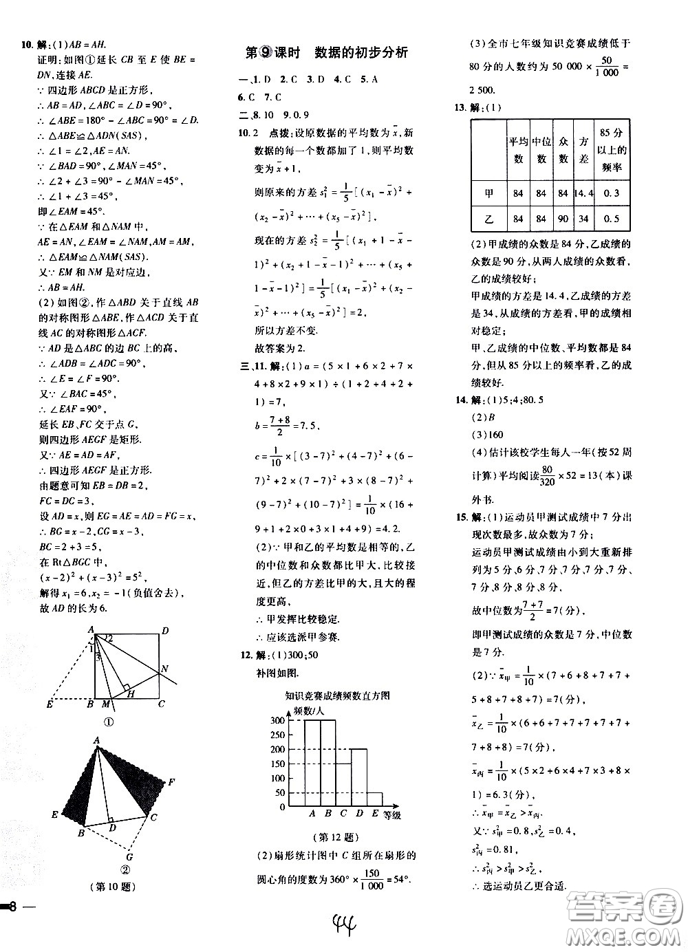 吉林教育出版社2021點(diǎn)撥訓(xùn)練八年級數(shù)學(xué)下HK滬科版安徽適用答案