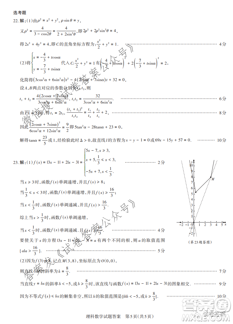 2021年山西省高考考前適應(yīng)性測試理科數(shù)學試題及答案